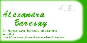 alexandra barcsay business card